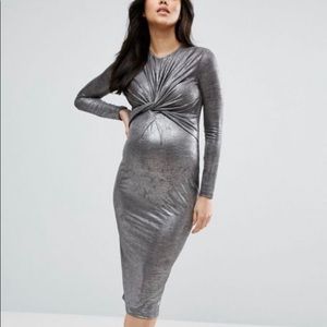 ASOS Maternity twist knot bodycon midi dress